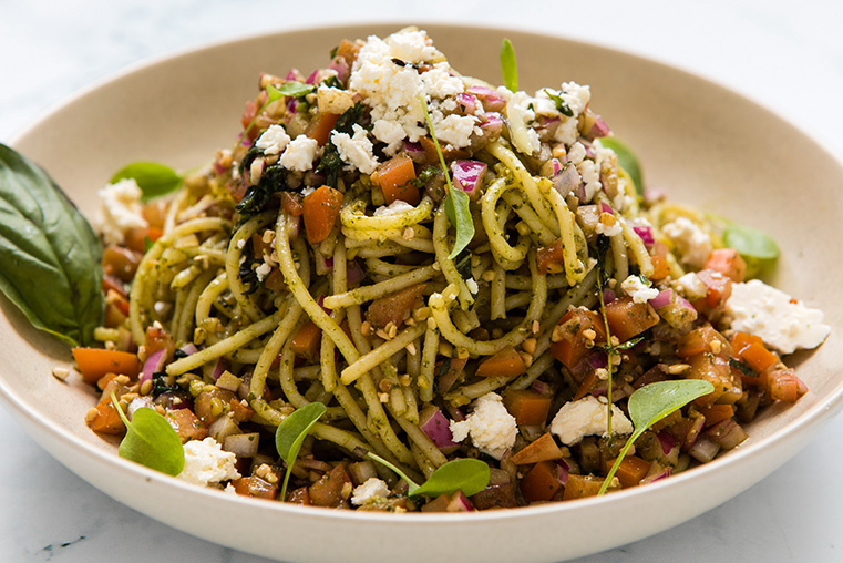 Spaghetti pesto